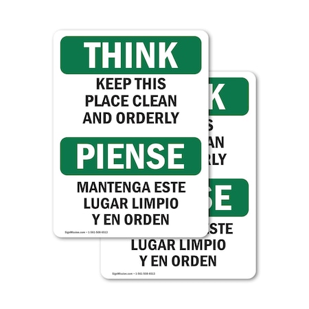 Signmission Safety Culture Sign, 3.5 in Width, Vinyl Decal, Rectangle, Bilingual OS-2PACK-TS-D-35-L-11839